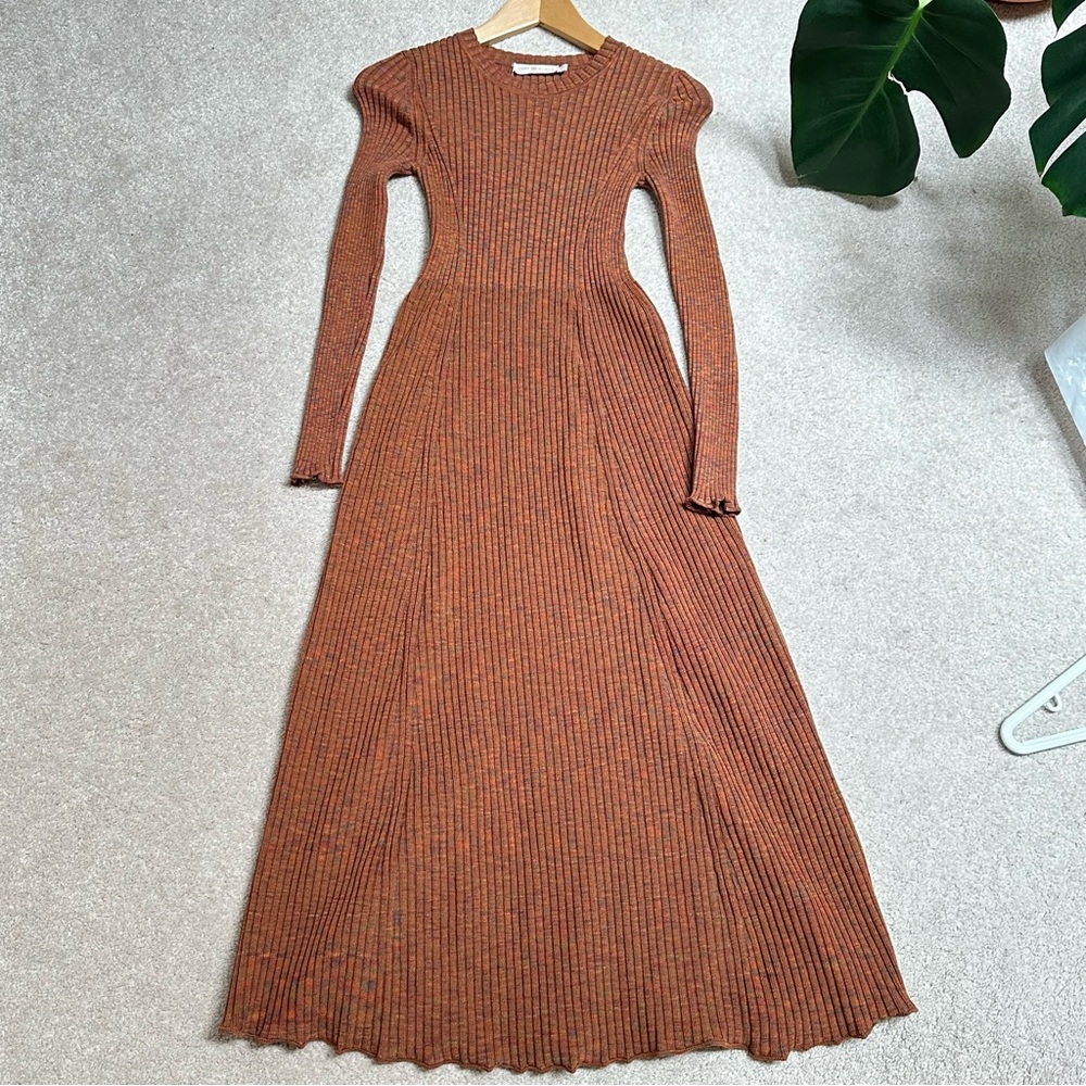 Tory Burch rust heathered maxi dress